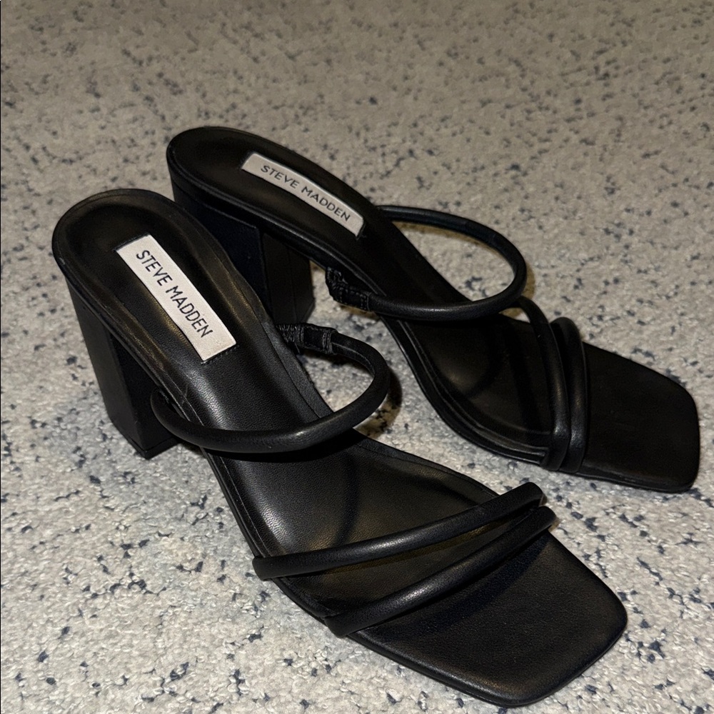 Steve Madden Black Strappy Heels